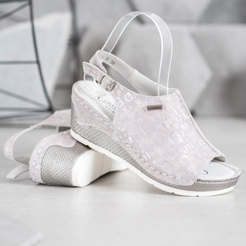 Filippo Ledersandalen grau 1