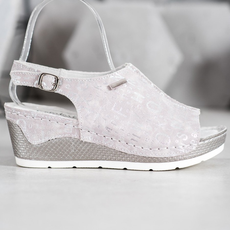 Filippo Ledersandalen grau 2