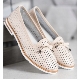 SHELOVET Lederschuhe mit durchbrochenem Muster braun 1