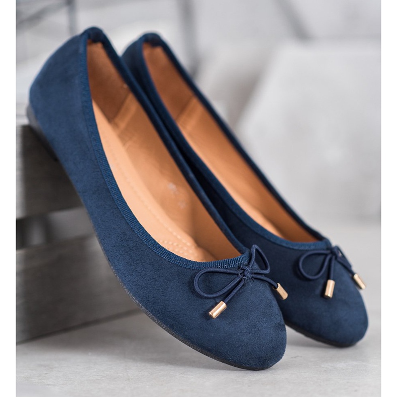 Clowse Ballerinas aus Wildleder blau 2
