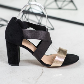 Evento Slip-on-Sandalen mit Gummizug schwarz gelb 2