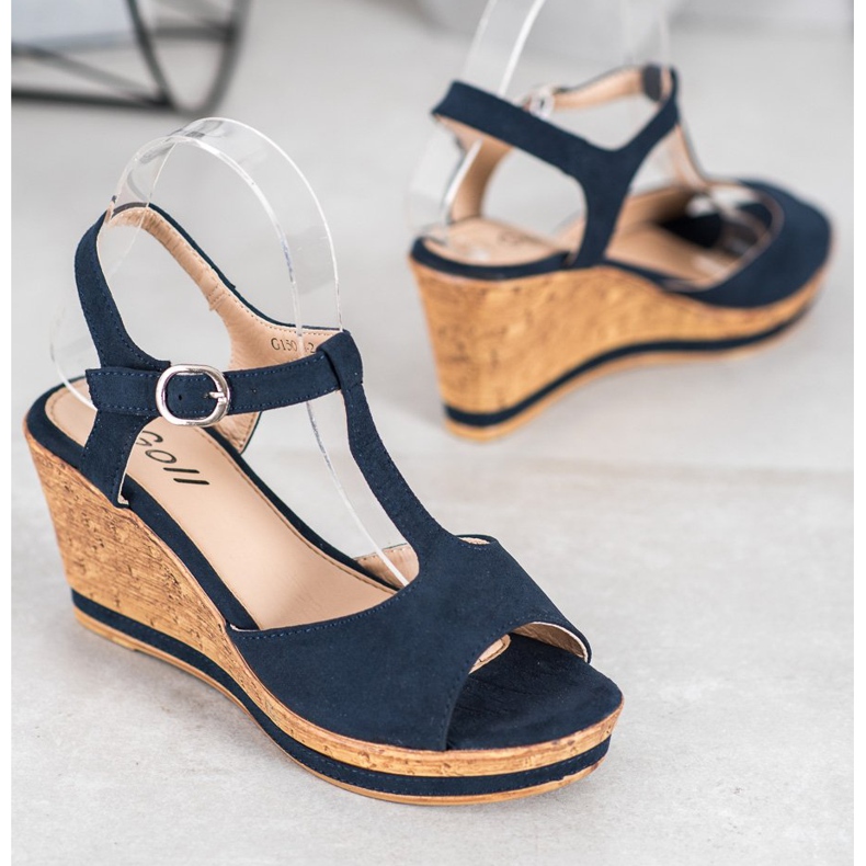 GOLL Wildlederkeile blau 1