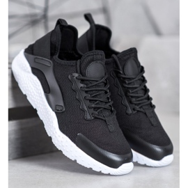 SHELOVET Schwarze Textil-Sneakers 2