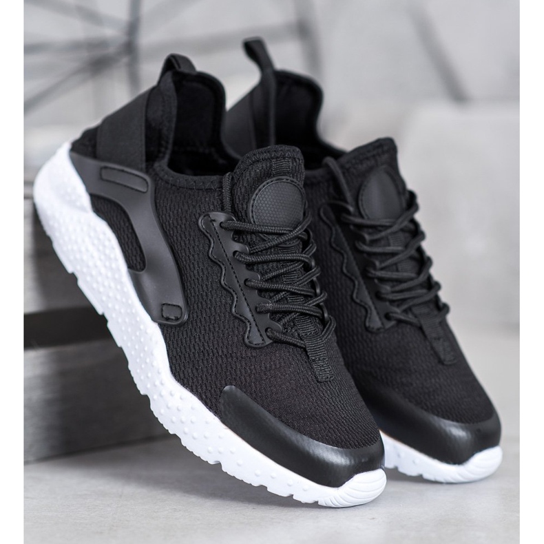 SHELOVET Schwarze Textil-Sneakers 2