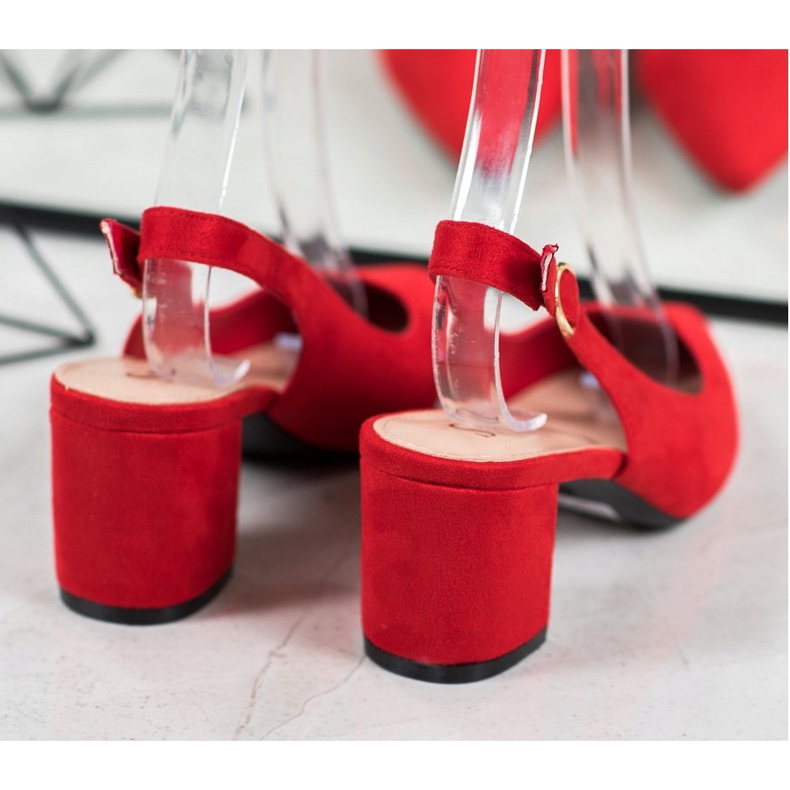 Seastar Pumps mit entdecktem Absatz rot 1