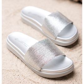 SHELOVET Klassische silberne Hausschuhe grau 2