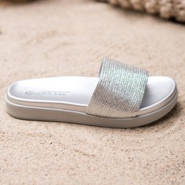 SHELOVET Klassische silberne Hausschuhe grau 1