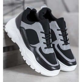 SHELOVET Modische Sneakers mit Schnürung schwarz 2