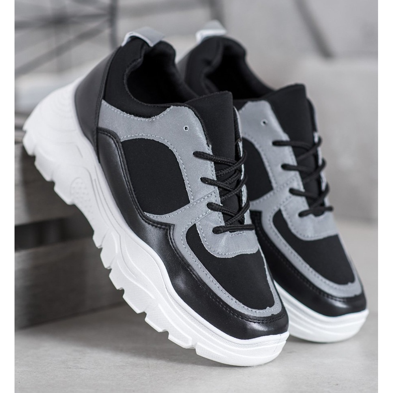 SHELOVET Modische Sneakers mit Schnürung schwarz 2