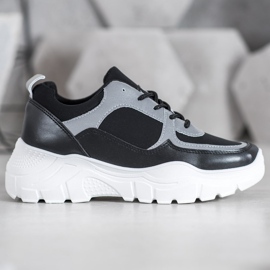 SHELOVET Modische Sneakers mit Schnürung schwarz 1