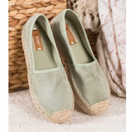 Seastar Durchbrochene Espadrilles mit Wildleder grün 1