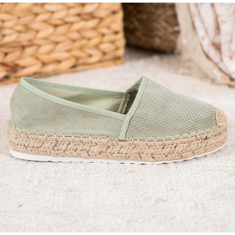 Seastar Durchbrochene Espadrilles mit Wildleder grün 2