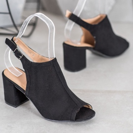 SHELOVET Klassische geschlossene Sandalen schwarz 1