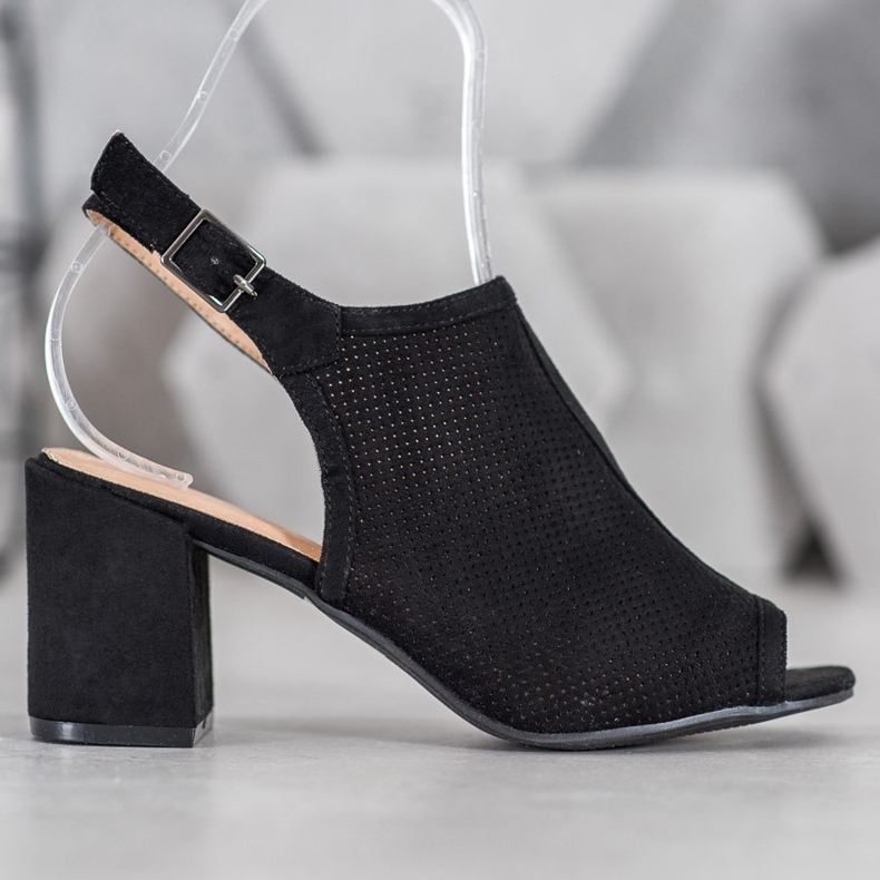 SHELOVET Klassische geschlossene Sandalen schwarz 2