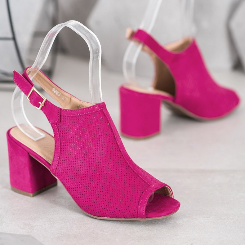 SHELOVET Klassische geschlossene Sandalen rosa 1