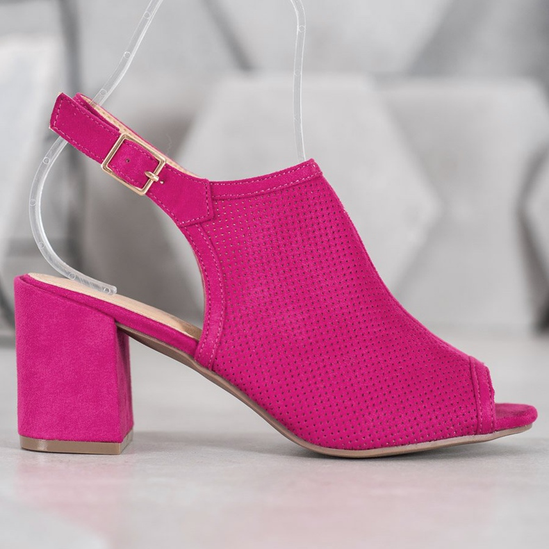 SHELOVET Klassische geschlossene Sandalen rosa 2