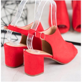 SHELOVET Klassische Sandalen mit hohen Absätzen rot 1