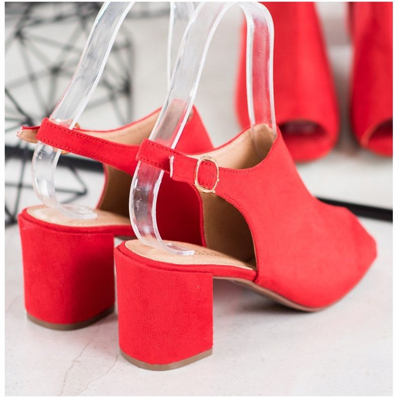 SHELOVET Klassische Sandalen mit hohen Absätzen rot 1