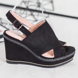 Best Shoes Schwarze modische Sandalen 2