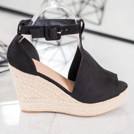 Queen Vivi Aufgebaute Wildlederkeile schwarz 2