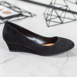 SHELOVET Schwarze Keilpumps 2