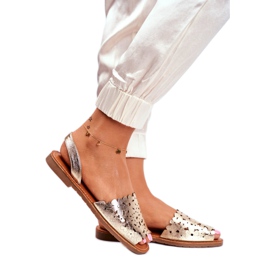 Evento Goldene Slip-On Sandalen für Damen I Like Summer 2