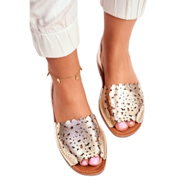 Evento Goldene Slip-On Sandalen für Damen I Like Summer 3