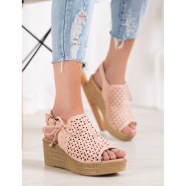 Small Swan Bequeme durchbrochene Sandalen rosa 1