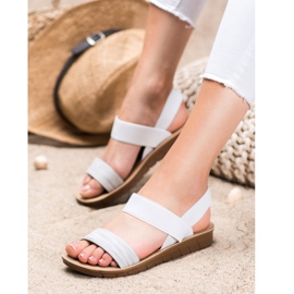 Sea Elves Slip-on-Sandalen auf der Plattform weiß grau 1