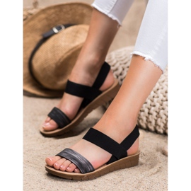 Sea Elves Slip-on-Sandalen auf der Plattform schwarz 2