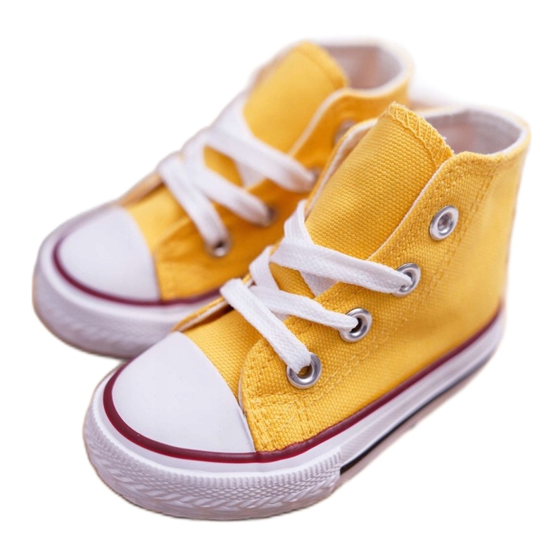 Klassische High -Yellow -Kinder -Turnschuhe gelb 3