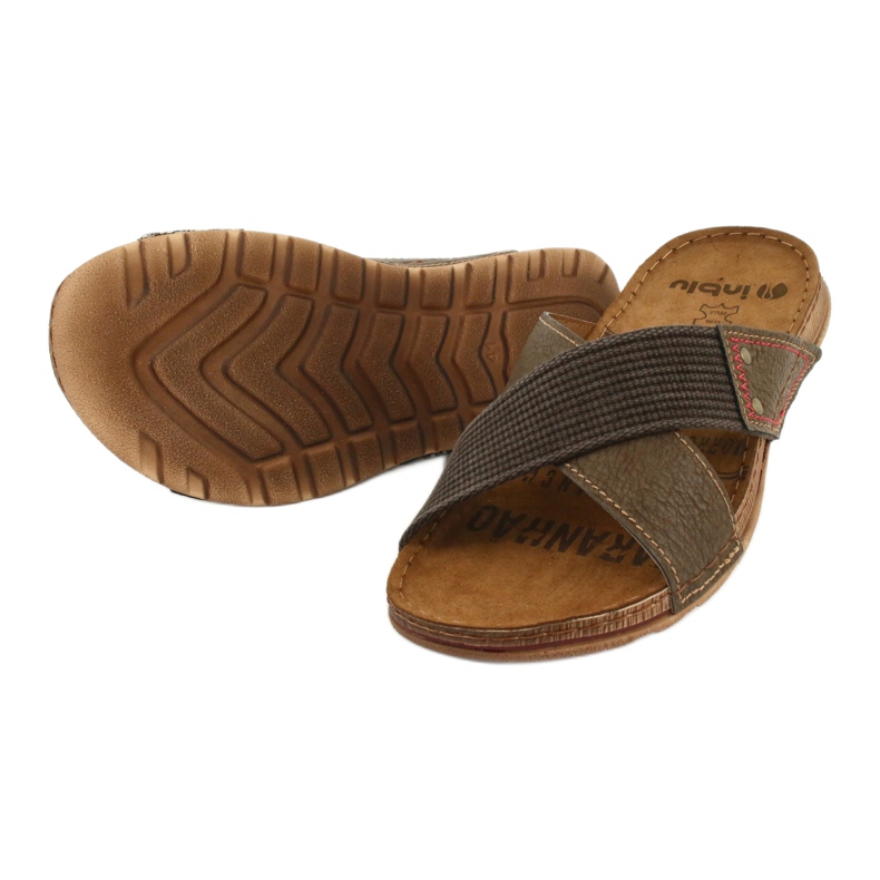 Braune Inblu GG011 Hausschuhe für Herren 3
