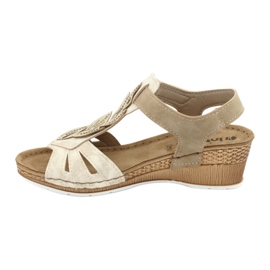 Sandalen mit Ledereinsatz Inblu Sabbia EP017 beige golden 1