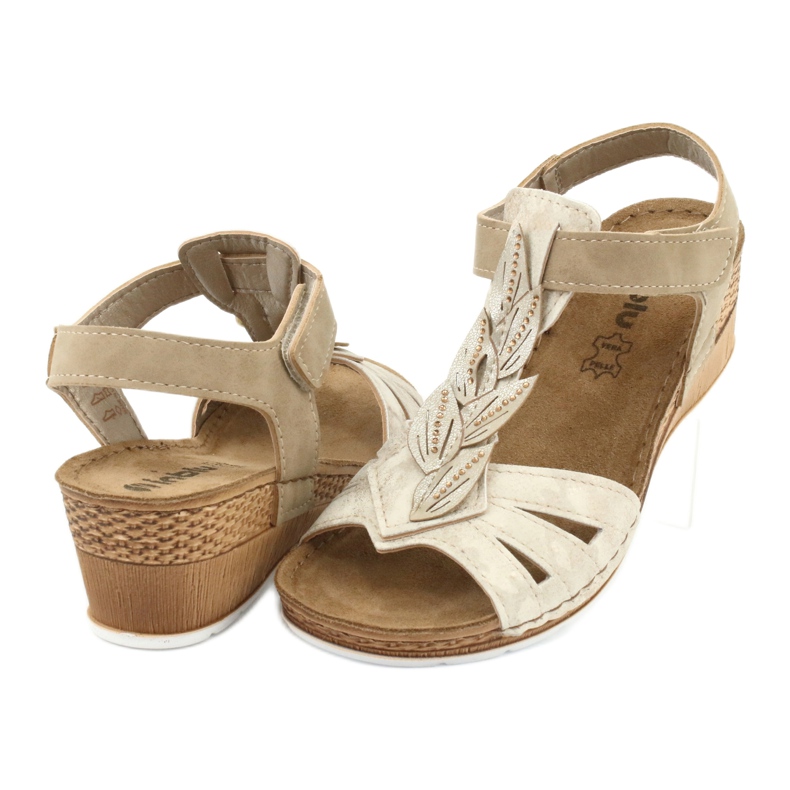 Sandalen mit Ledereinsatz Inblu Sabbia EP017 beige golden 3