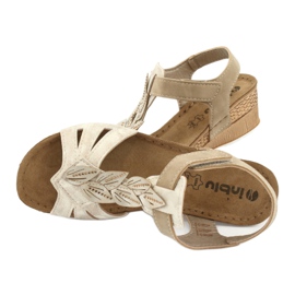 Sandalen mit Ledereinsatz Inblu Sabbia EP017 beige golden 4