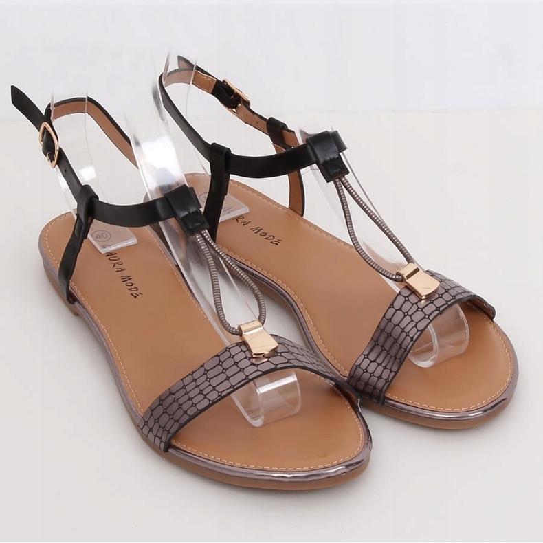 Schwarze Damensandalen WL014 Schwarz 1