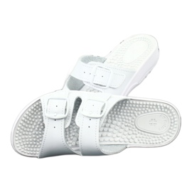 Bequeme, weiße Gesundheits-Fakir-Flip-Flops von Nadia 3
