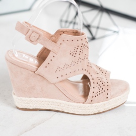 SHELOVET Durchbrochene Keile braun 2