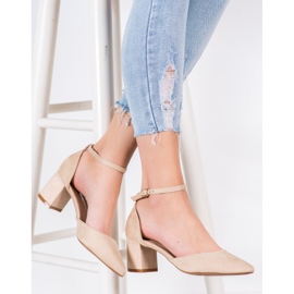 SHELOVET Klassische Pumps mit Schnalle braun 1