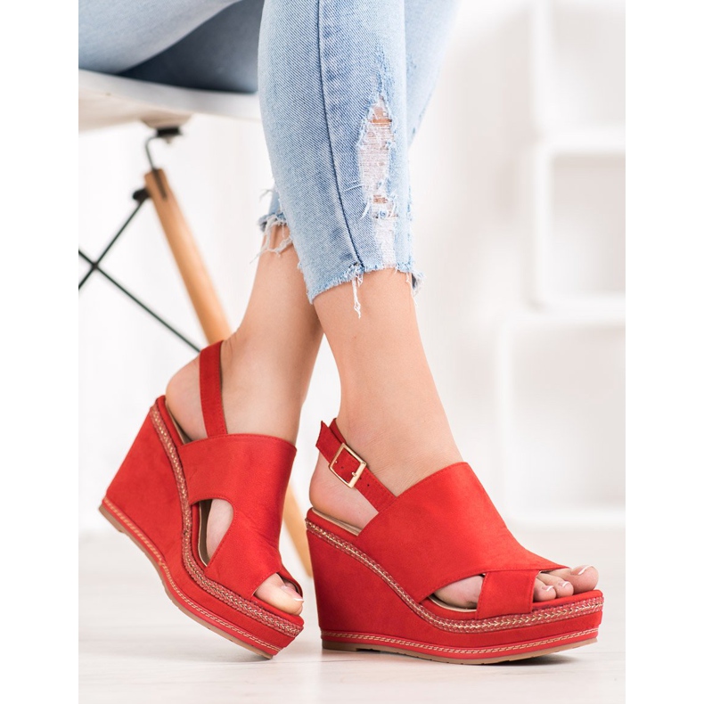 Best Shoes Rote modische Sandalen 2