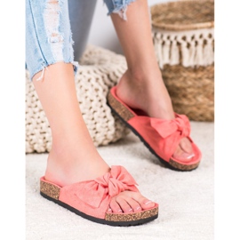 SHELOVET Wildlederhausschuhe auf der Plattform rosa 2