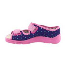 Befado Kinderschuhe 869Y137 marineblau rosa 2