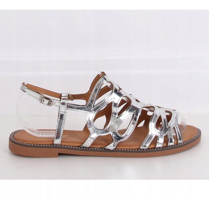 Silberne Damensandalen JY52 Silver grau 2