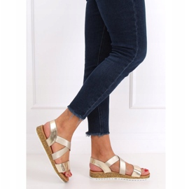 AM042 Gold goldene Damensandalen 1