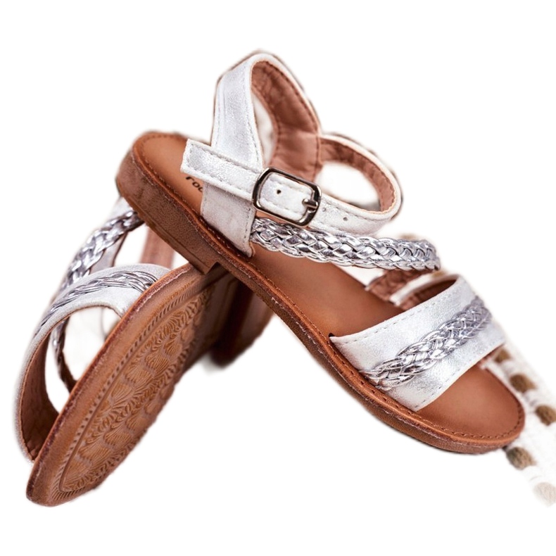 FRROCK Silberne Kremo Sandalen für Kinder grau 2