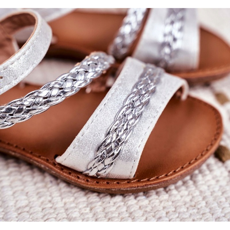 FRROCK Silberne Kremo Sandalen für Kinder grau 3