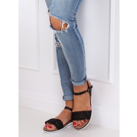 Schwarze Sandalen für Damen 35-197 Schwarz 1