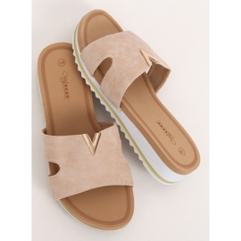 Beige Hausschuhe für Damen G-5035 Beige 2