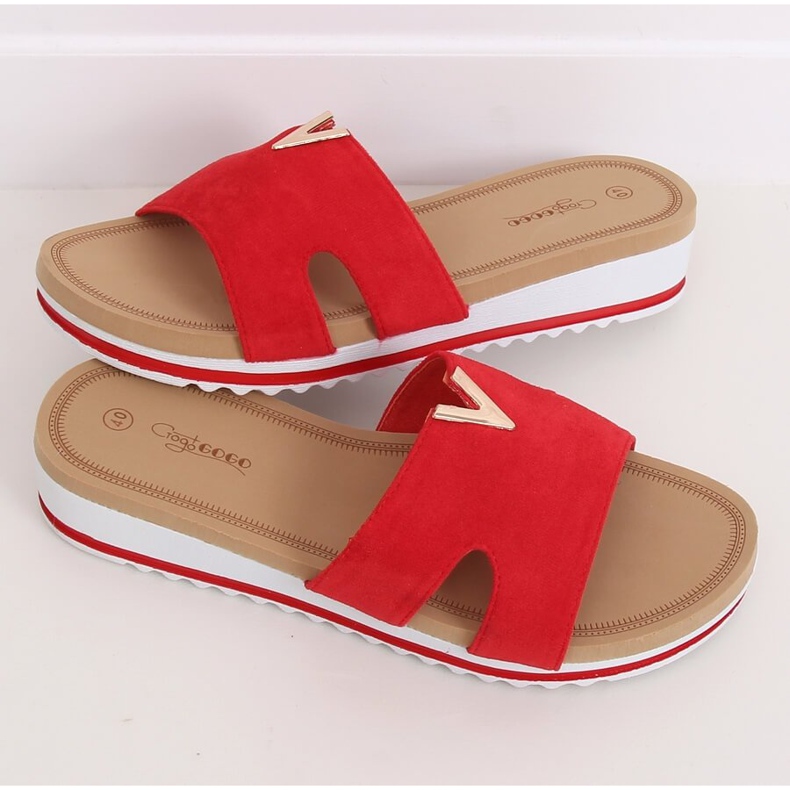 Rot Rote Hausschuhe für Damen G-5035 Rot 2