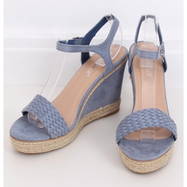 Blaue Espadrilles auf Wedges, blau 100-937SC-1 Blau 1